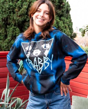 Peanuts Crabby Lucy Blue-Black Wash Hoodie Lifestyle Main Image