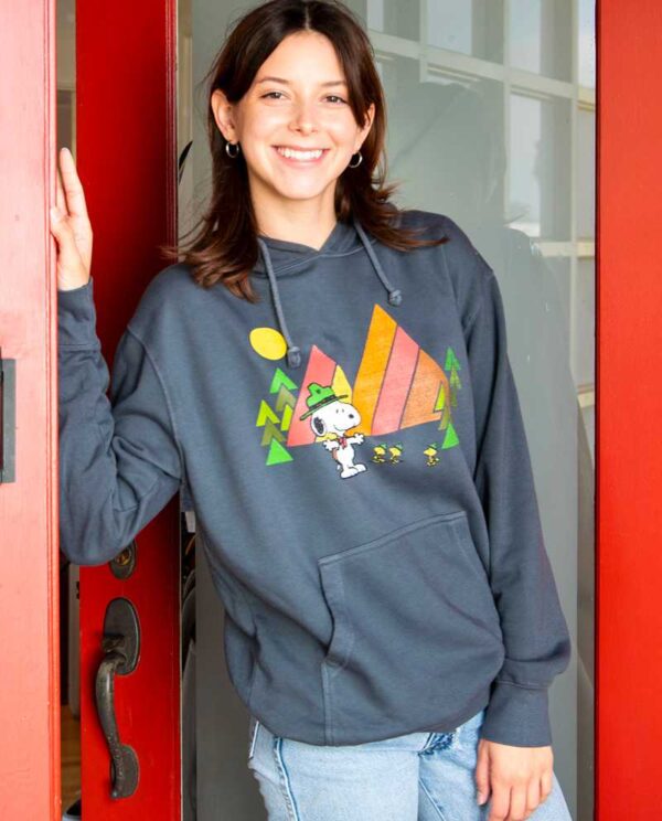 Peanuts Snoopy Great Outdoors Charcoal Hooded Sweatshirt