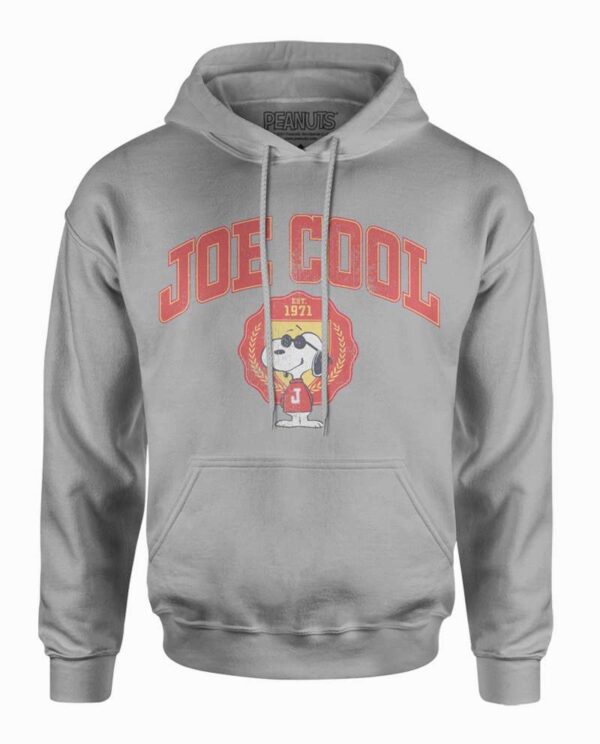 Peanuts Screen Printed Light Grey Hooded Sweatshirt