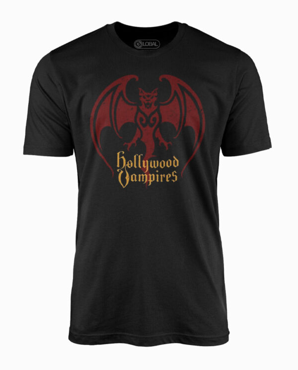 Hollywood Vampires Bat Logo Black T-Shirt