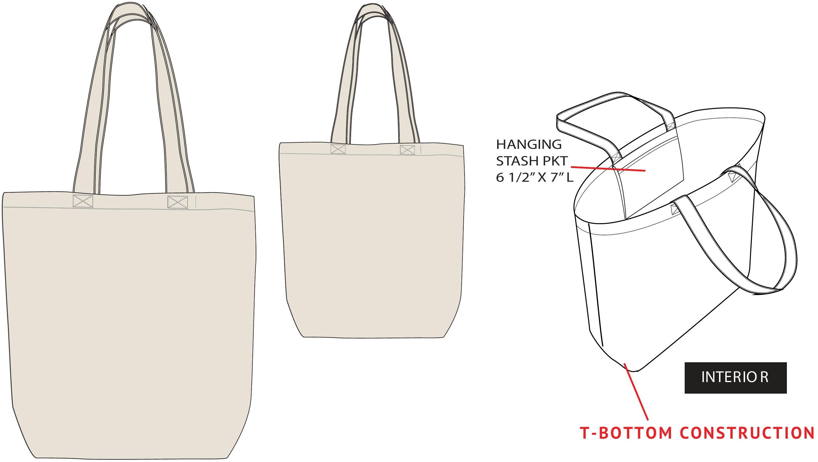 Generic Natural bag-no screen print , only blank in 12oz cotton canvas with interior hanging pkt 1
