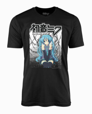 Hatsune Miku Rose Vines Black T-Shirt