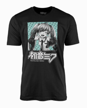 Hatsune Miku Winking Black T-Shirt