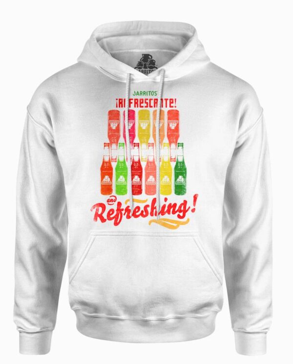 Jarritos Refreshing Bottles White Hoodie Main Image