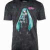 Hatsune Miku Black Mineral Wash T-Shirt Main Image