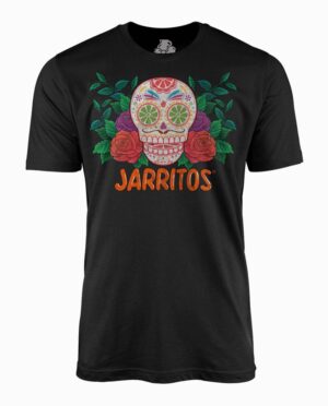 Jarritos Dia de la Muertos Roses Black T-Shirt Main Image