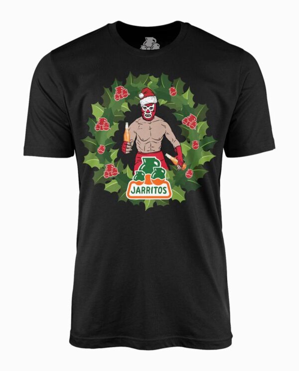 Jarritos Wreath Luchador Black T-Shirt Main Image