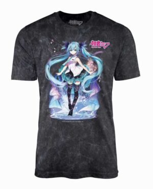 Hatsune Miku Black Mineral Wash Music Tee Main Image