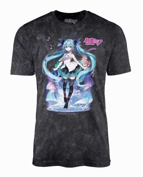 Hatsune Miku Black Mineral Wash Music Tee Main Image