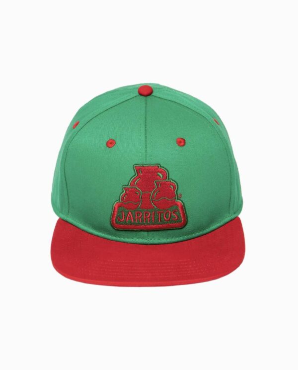 Jarritos Green & Red Snapback Hat Front Image