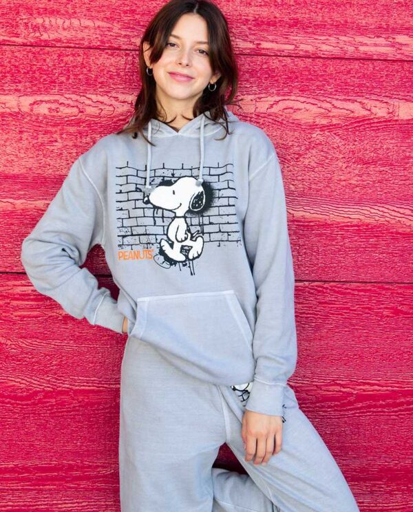 Peanuts Snoopy Graffiti Grey Hooded Sweatshirt
