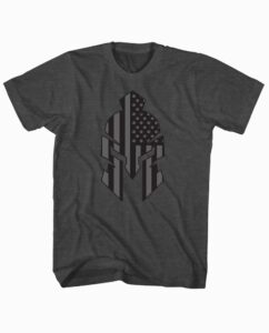 American Spartan Flag Helmet T-Shirt Main Image