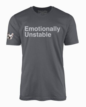 Walter Geoffrey Emotionally Unstable Charcoal T-Shirt Main Image