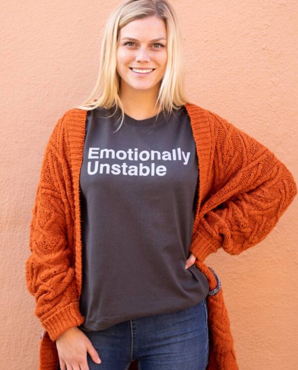 Walter Geoffrey Emotionally Unstable Charcoal T-Shirt Main Image
