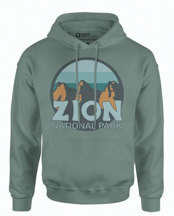 National Parks Zion Green Hoodie Main Image