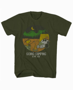 Peanuts Going Camping Green T-Shirt Main Image