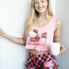 Hello Kitty Pink-Plaid Pajamas