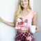 Hello Kitty Pink-Plaid Pajamas